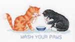 Wash your paws stitched writing